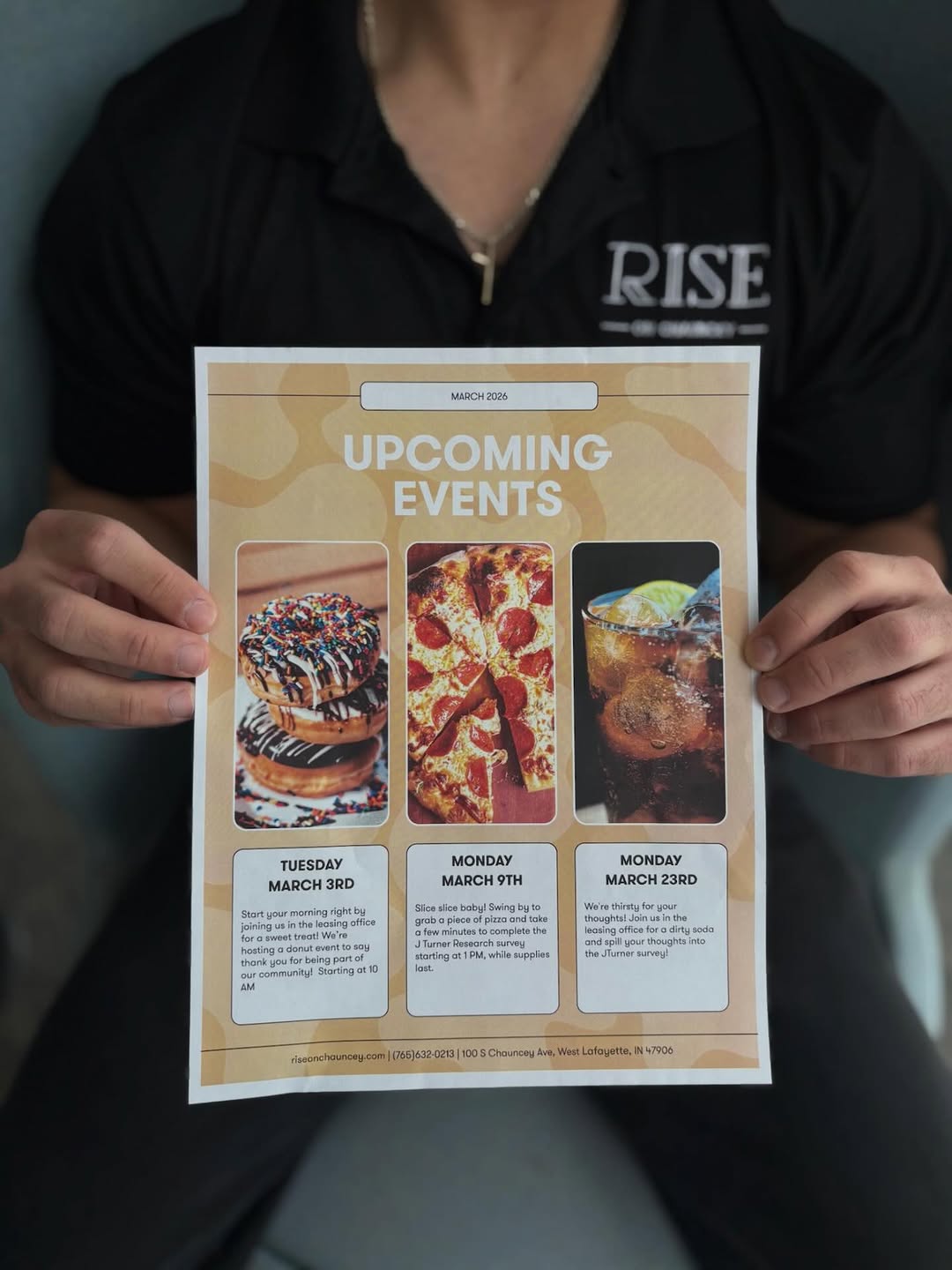 JTurner event in the leasing office NOW! \n\nComplete the JTurner survey and as a thank you, enjoy some pizza on us \ud83d\ude1c\ud83e\udd73\ud83c\udf55\n\nCome, chat, fill out the survey and your stomachs with pizza!