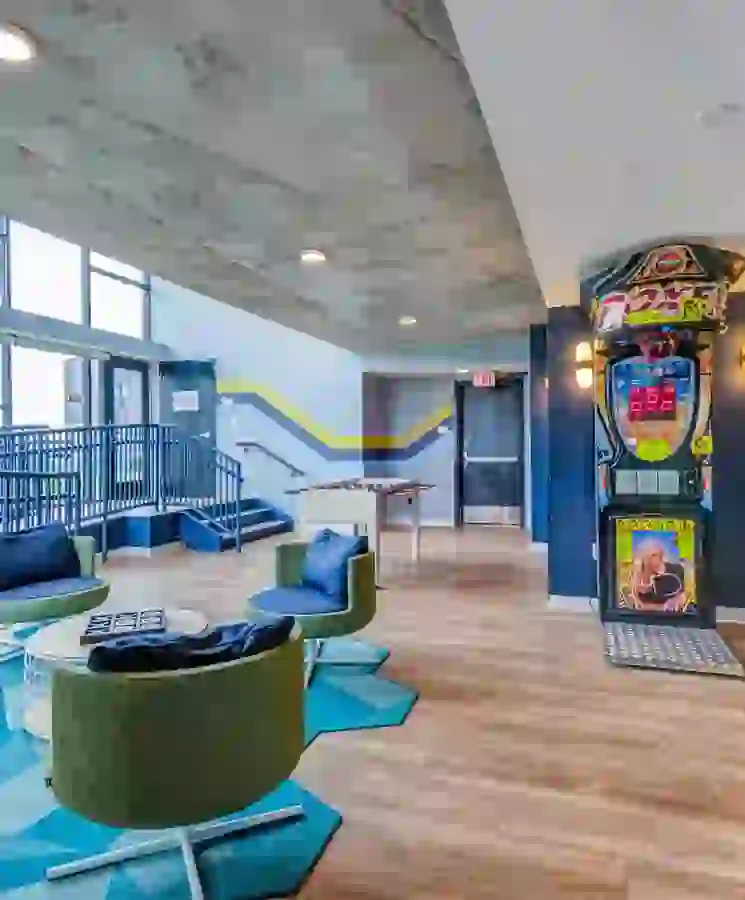 Arcade Room with Arcade Legends and Boxer Fire