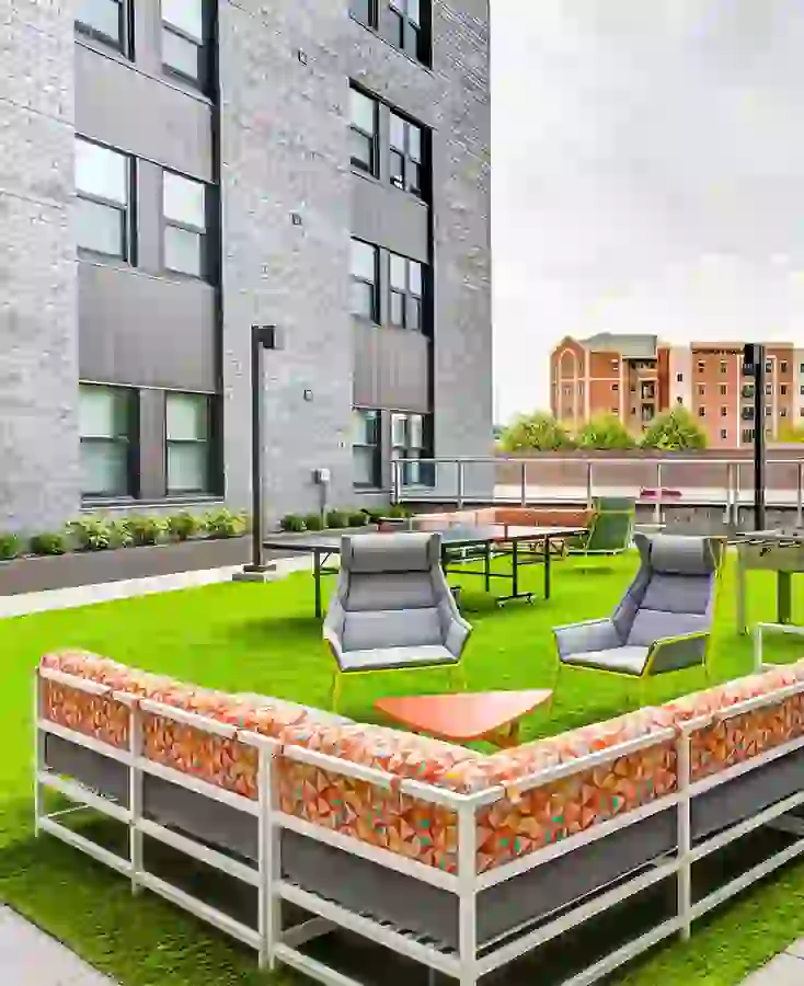 Outdoor Gaming Courtyard at Rise on Chauncey